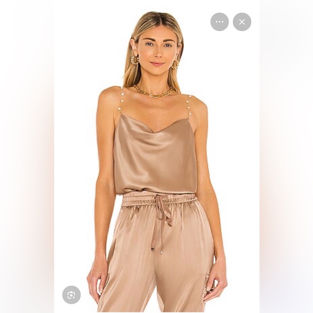 Cami NYC Satin Cowl Neck Camisole in Beachwood, Size L